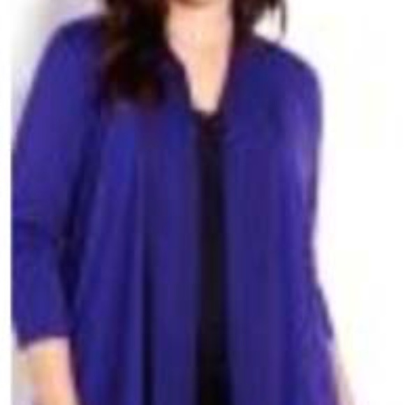 CARDIGAN, OPEN FRONT, LONG SLEEVES, DARK PURPLE, SZ 4X, CHIFFON ACCENTS, VISCOSE - Picture 1 of 6